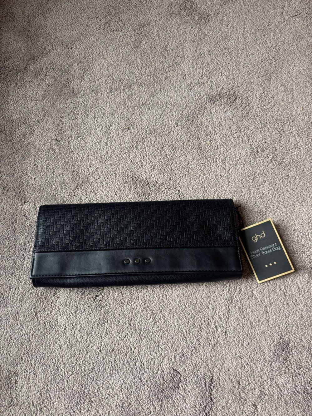 GHD Black Faux Leather Heat Resistant Styler Travel Bag